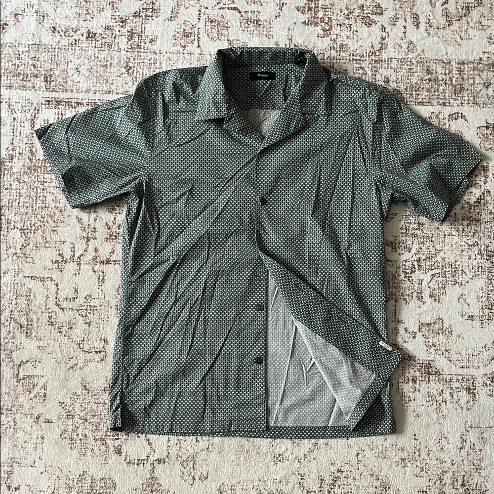 Theory Green Casual Button Down Shirt